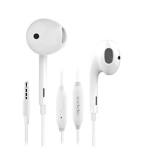 RYLEN Original OPPO Earphone Wired Control With Microphone Headset For OPPO All Smart Phone WHITE
