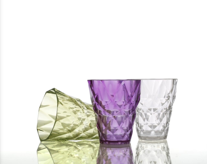 Diamond Glass Set Unbreakable Stylish Transparent Glass Set 250 ml,Pack of 6 Glass Set 250 ml, Plastic