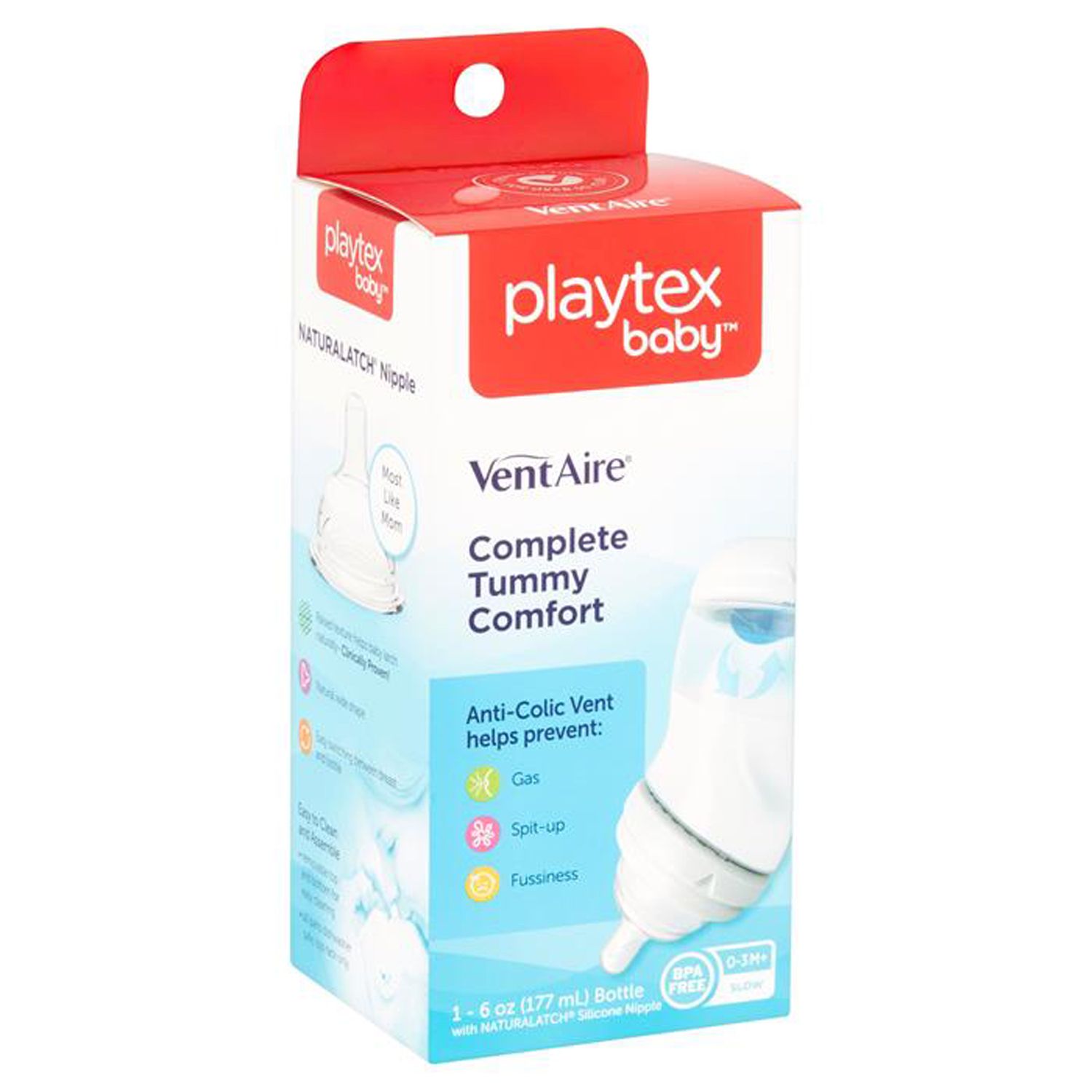 Buy Playtex Baby Ventaire Feeding Bottle (Slow) - 177ml (6oz) (Wide ...