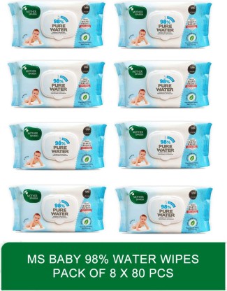 Mother sparsh baby softsensitive skin care water based wipes Baby 98 Water Wipes 80 Pcs 1x80wipes pack of eight