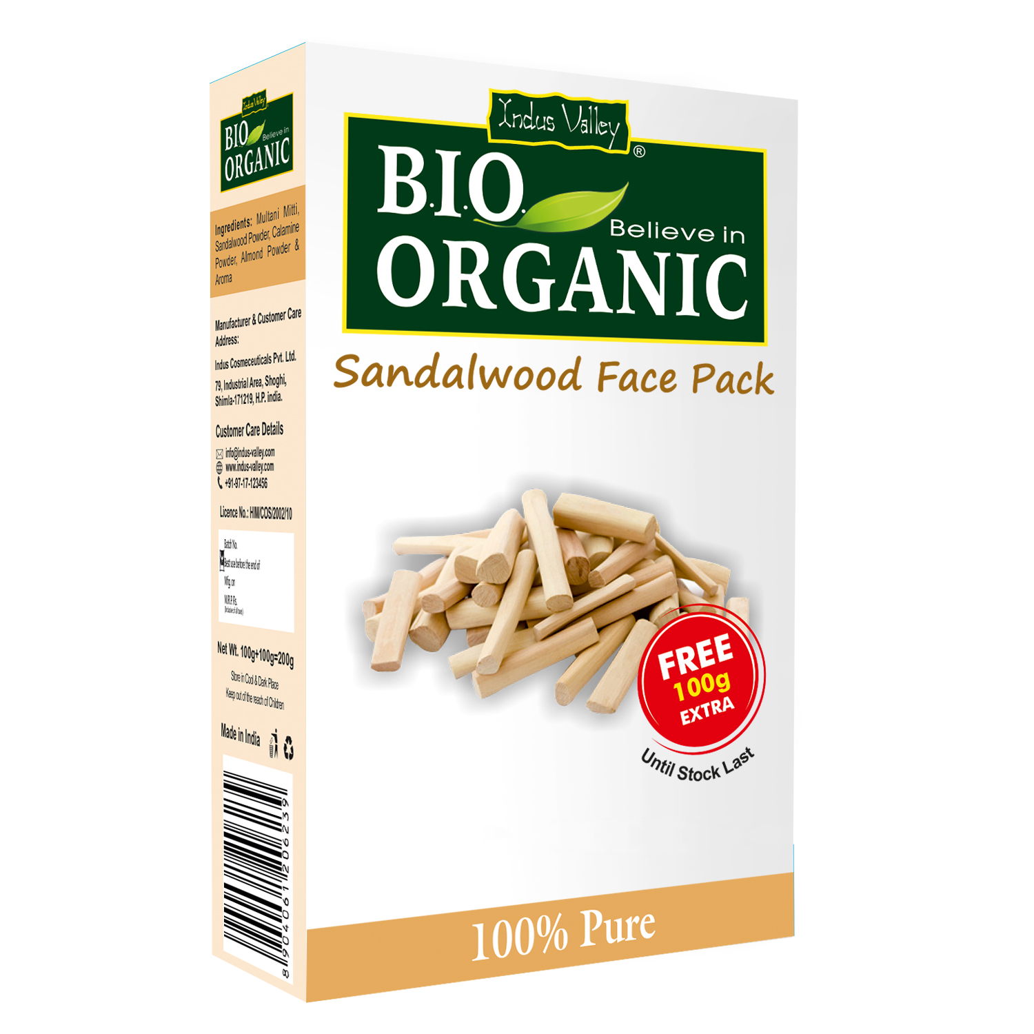Buy Bio Organic Natural Sandalwood/Chandan PowderHerbal Face Pack For