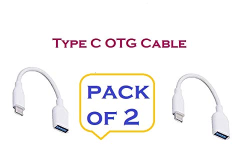 Generic 2.0 USB Type C to USB A Connector OTG Cable Adapter Compatible for All Type C Smartphones Mobile Pack of 2