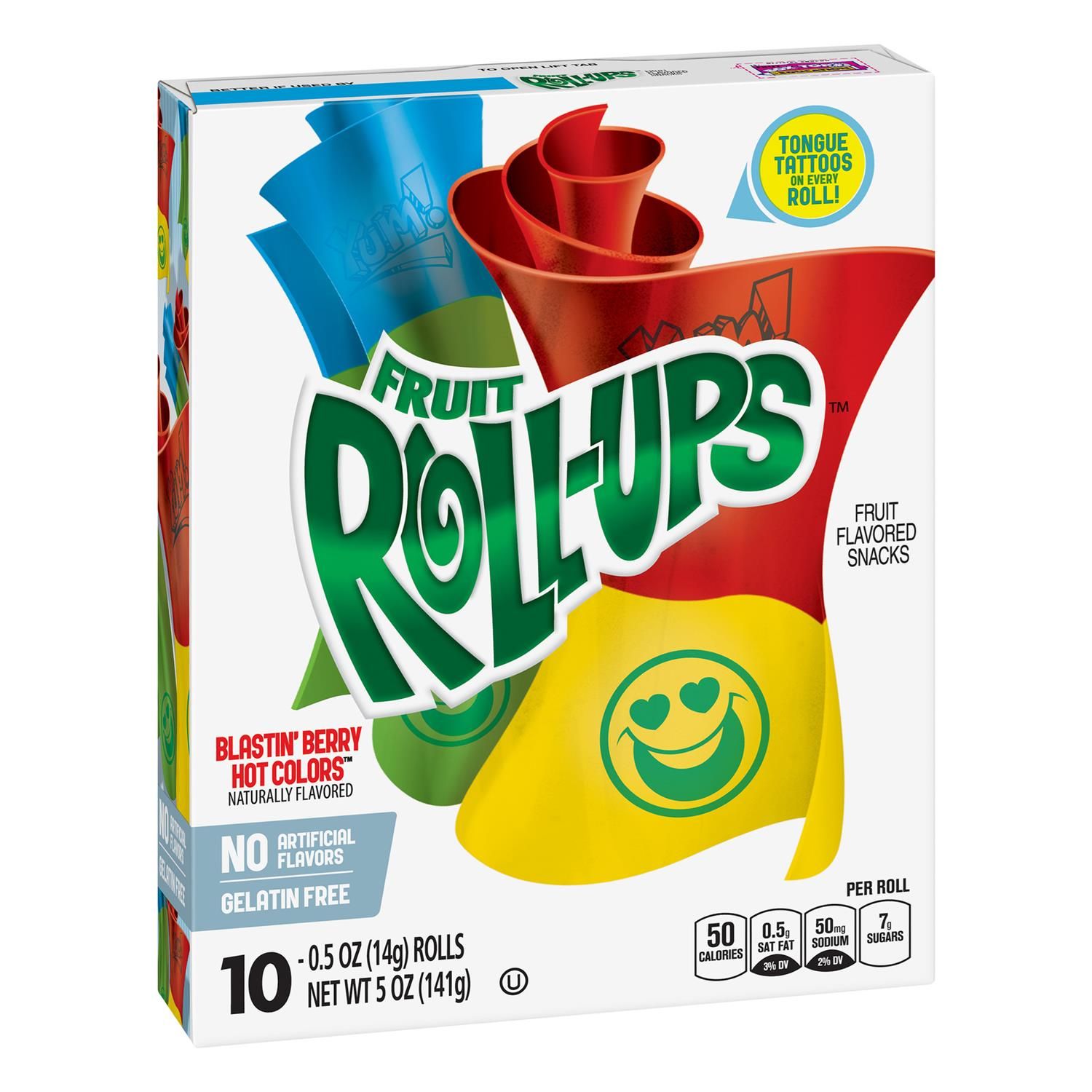 Buy Fruit Roll-Ups Fruit Flavored Snacks, Blastin Berry - 141g (10oz ...