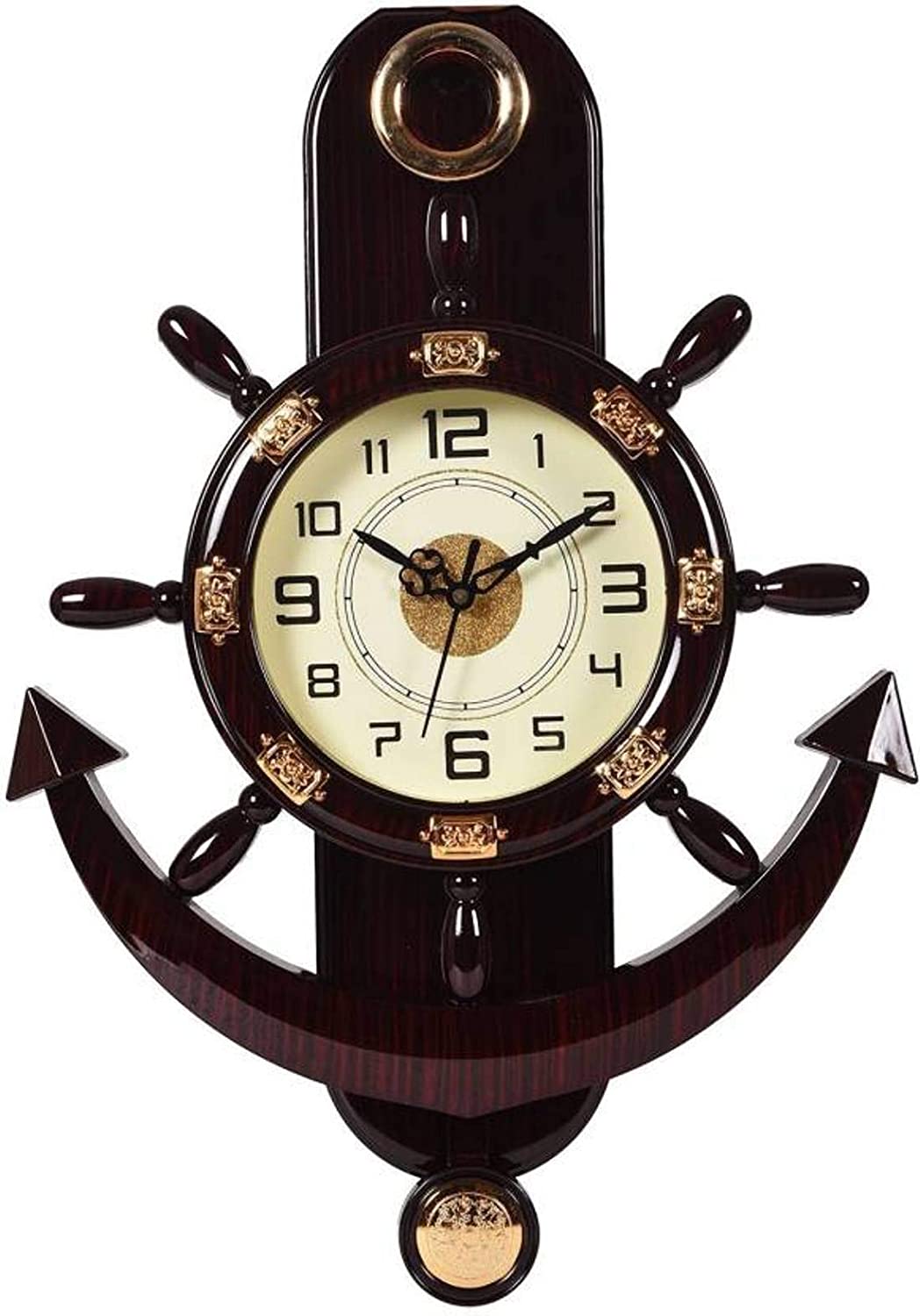 Generic Analog Acrylic Oval Brown Wall Clock 45 cm X 30 cm