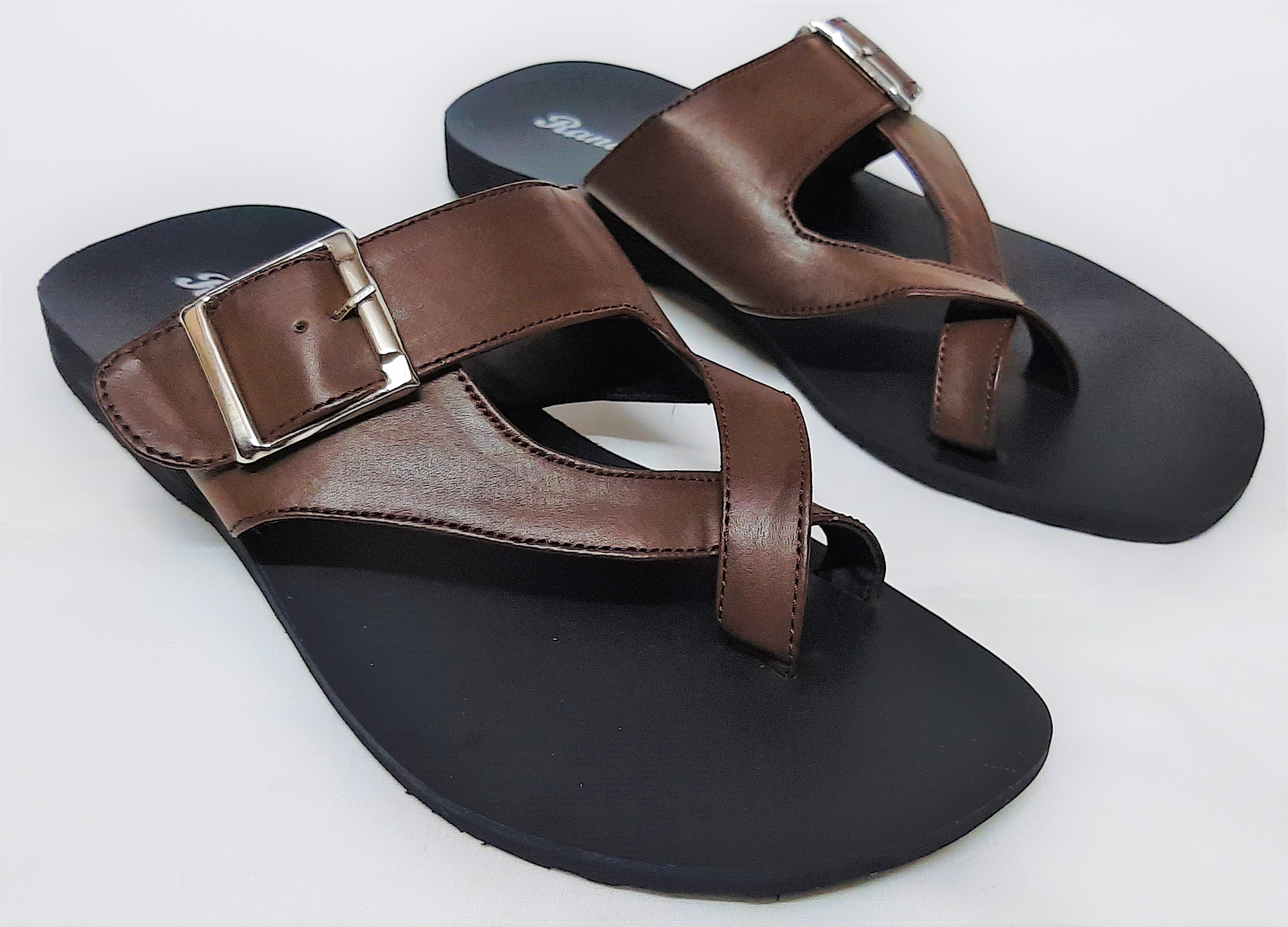 Buy Leather Chappal Brown Buckle G Online @ ₹699 from ShopClues
