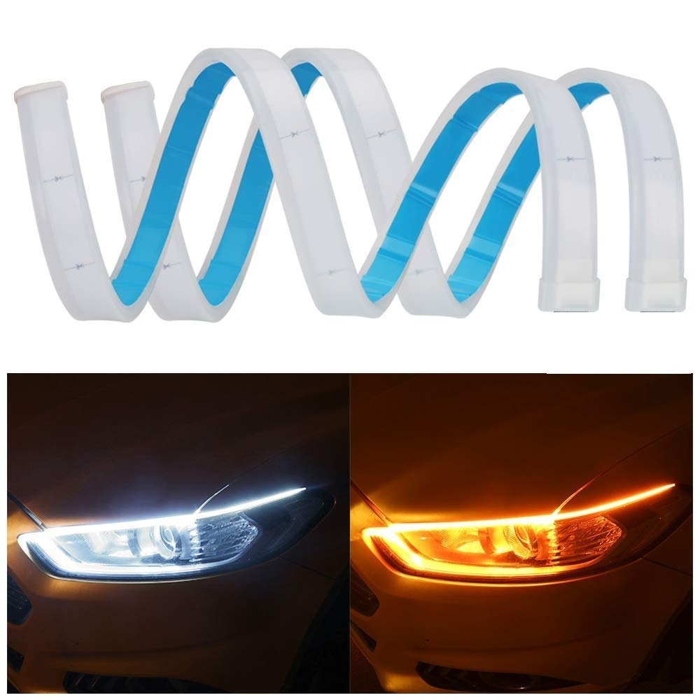 Auto Fetch 12V Car LED Strip Light Daytime Running Turn Signal Light Lamp DRL 60cm  Set of 2  Hyundai i10 Grand