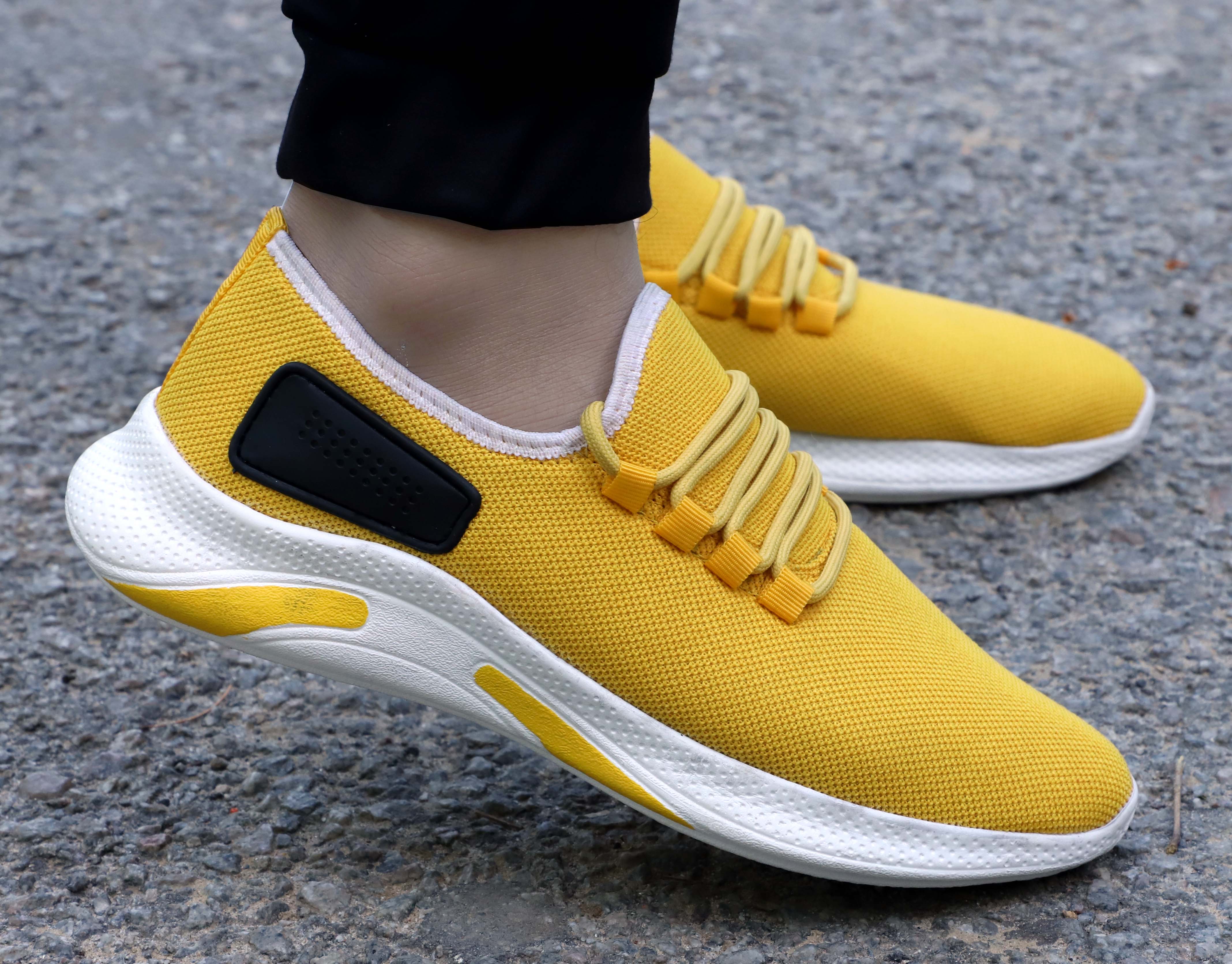 Buy Kimba Yellow Comfortable and Stylish Running Sport Shoes for Men ...