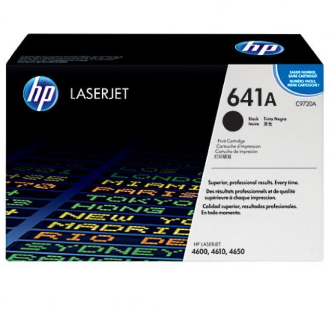 HP 641A Toner Cartridge Black   C9720A,   For Use HP Laserjet 4600,4610,4650