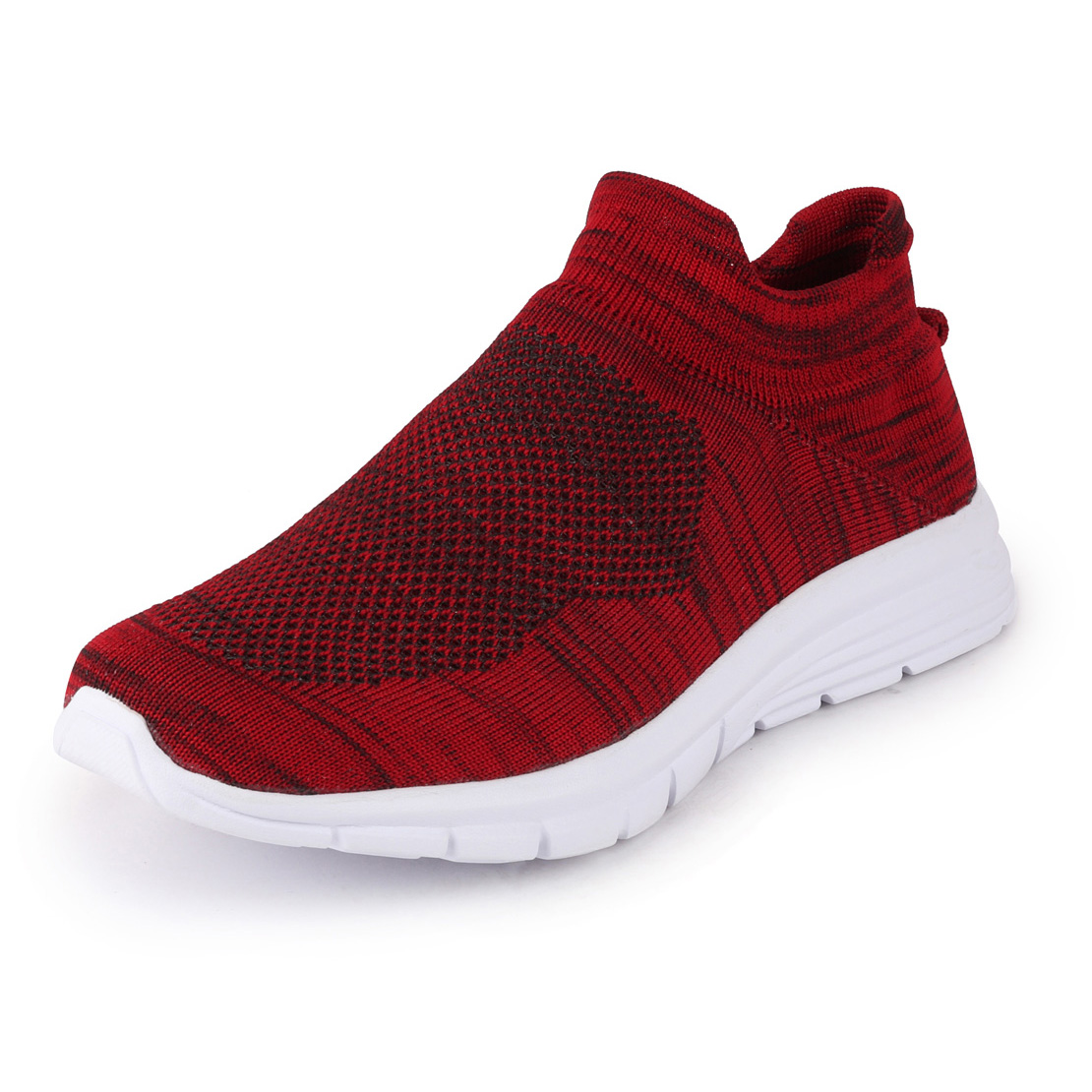 Buy Fausto Men's Red Knitted Sports Walking Shoes Online @ ₹799 from ...