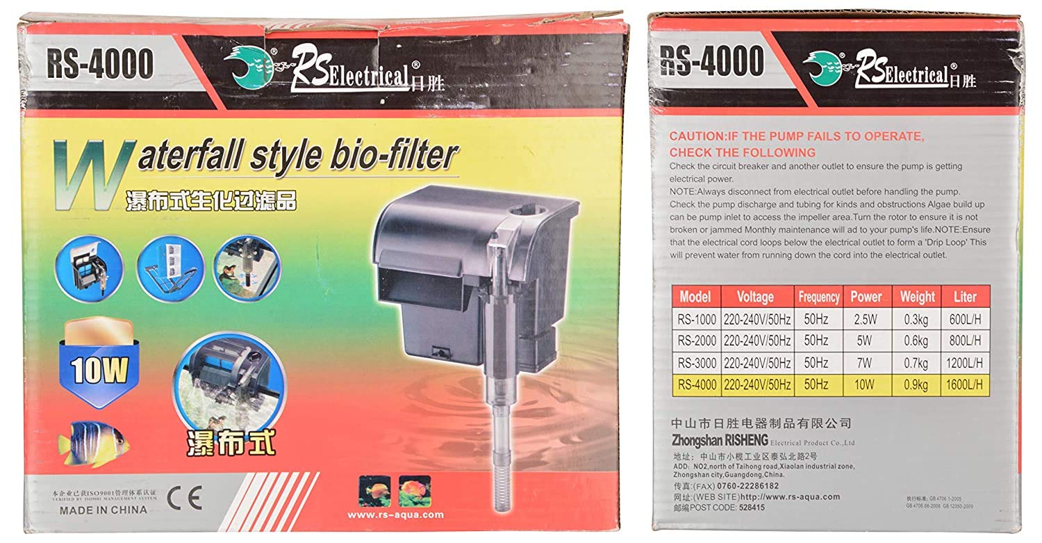 Buy AQUALYF PETS RS Electrical Aquarium Hanging Filter RS4000 Online