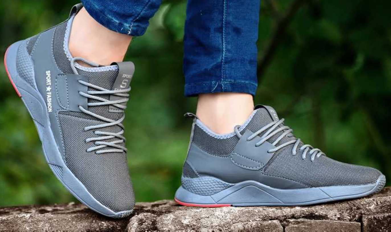 Buy Clymb Men's Sandoz Grey Walking Gym Running Sport Shoes Online