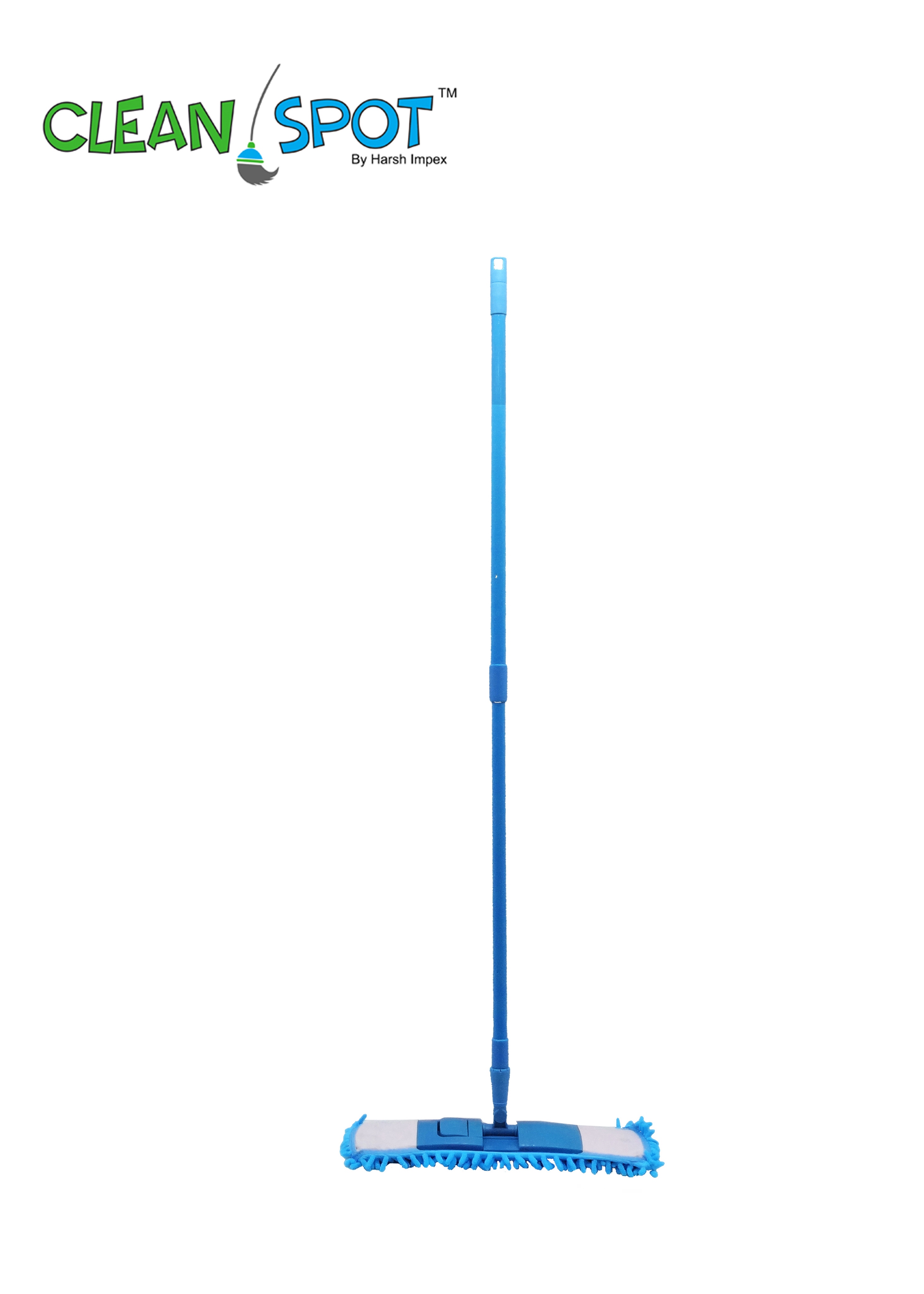 Harsh Pet Dust Control Wet and Dry Floor Mop with Telescopic Long Handle Blue