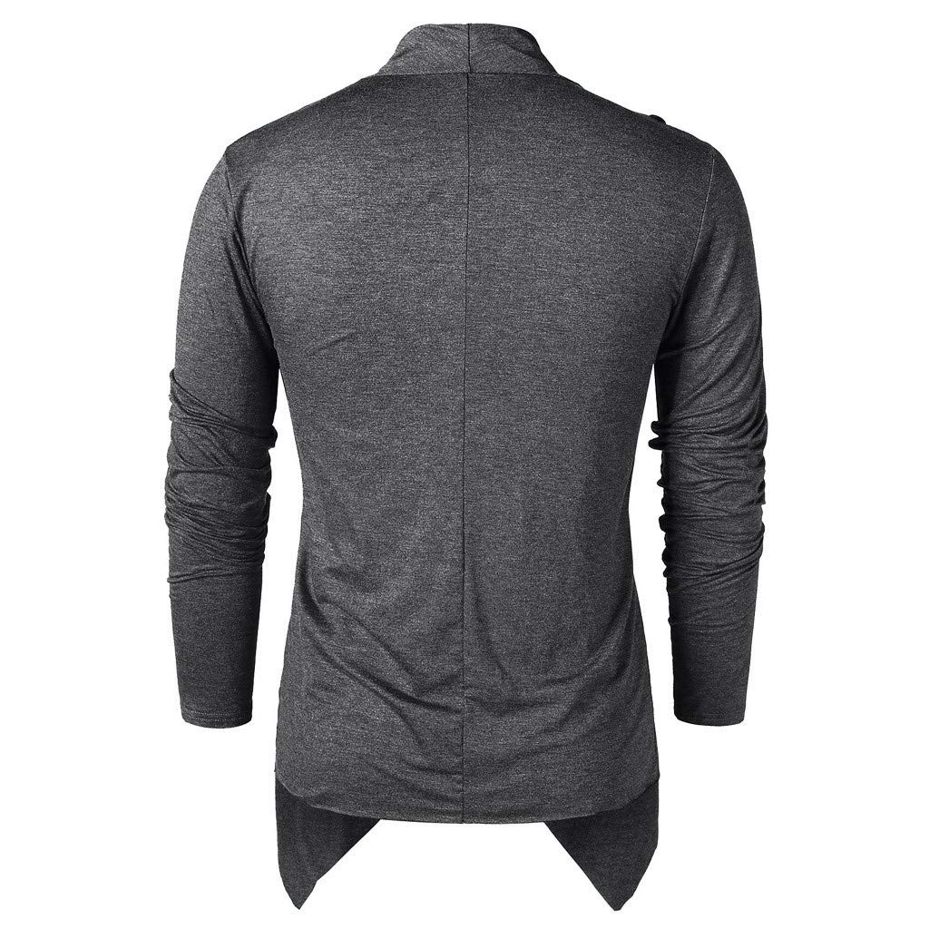 Buy Pause Men Grey Cotton Solid Designer Draped Cowl Collar Cardigan ...