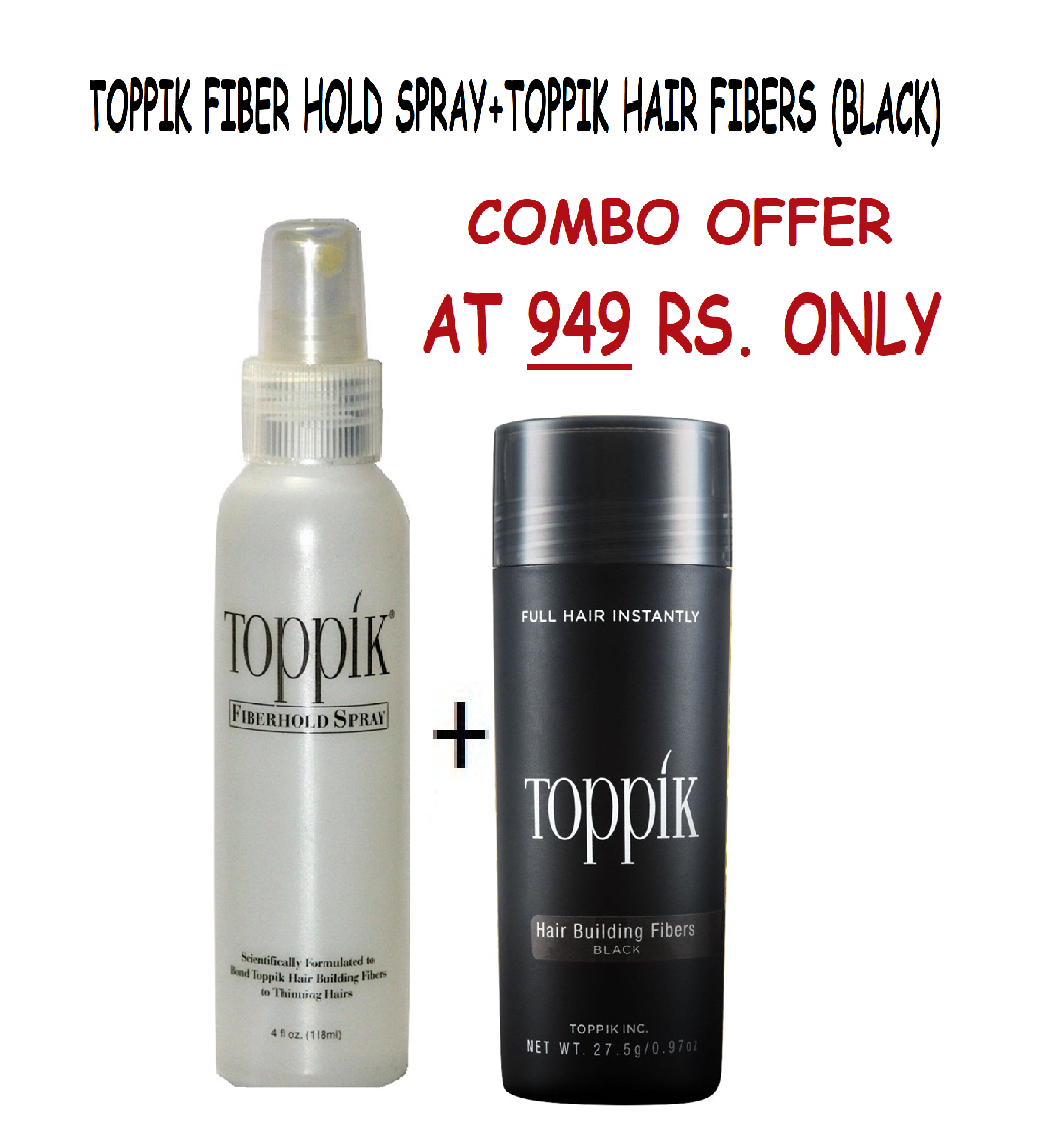 Buy BEST COMBO DEALTOPPIKKK HAIR FIBERS(27.5 GM BLACK)+TOPPIKKKFIBER