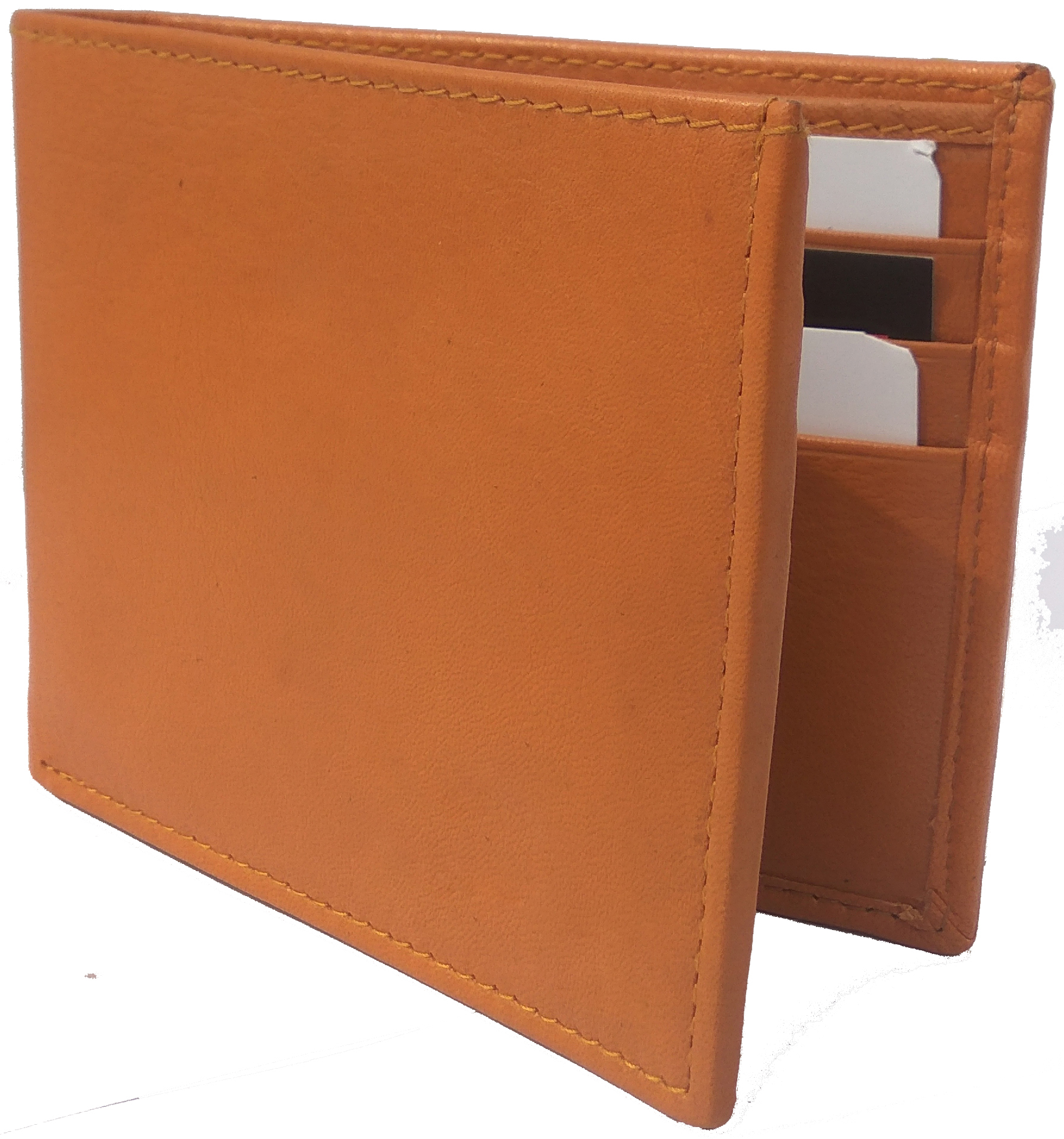 Men Brown Original Leather RFID Wallet 6 Card Slot