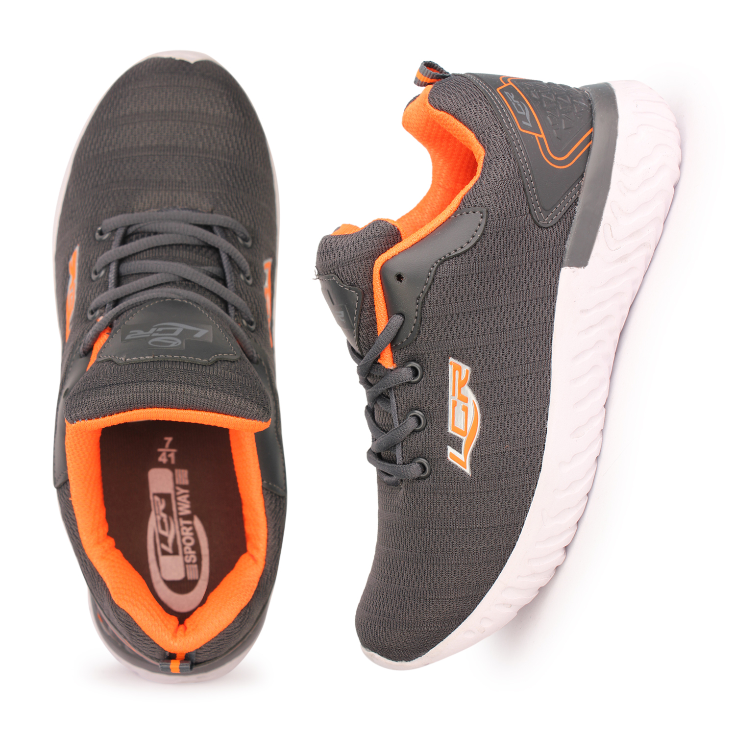 Buy Lancer Running Shoes For Men (Grey Orange) Online ₹749 from ShopClues