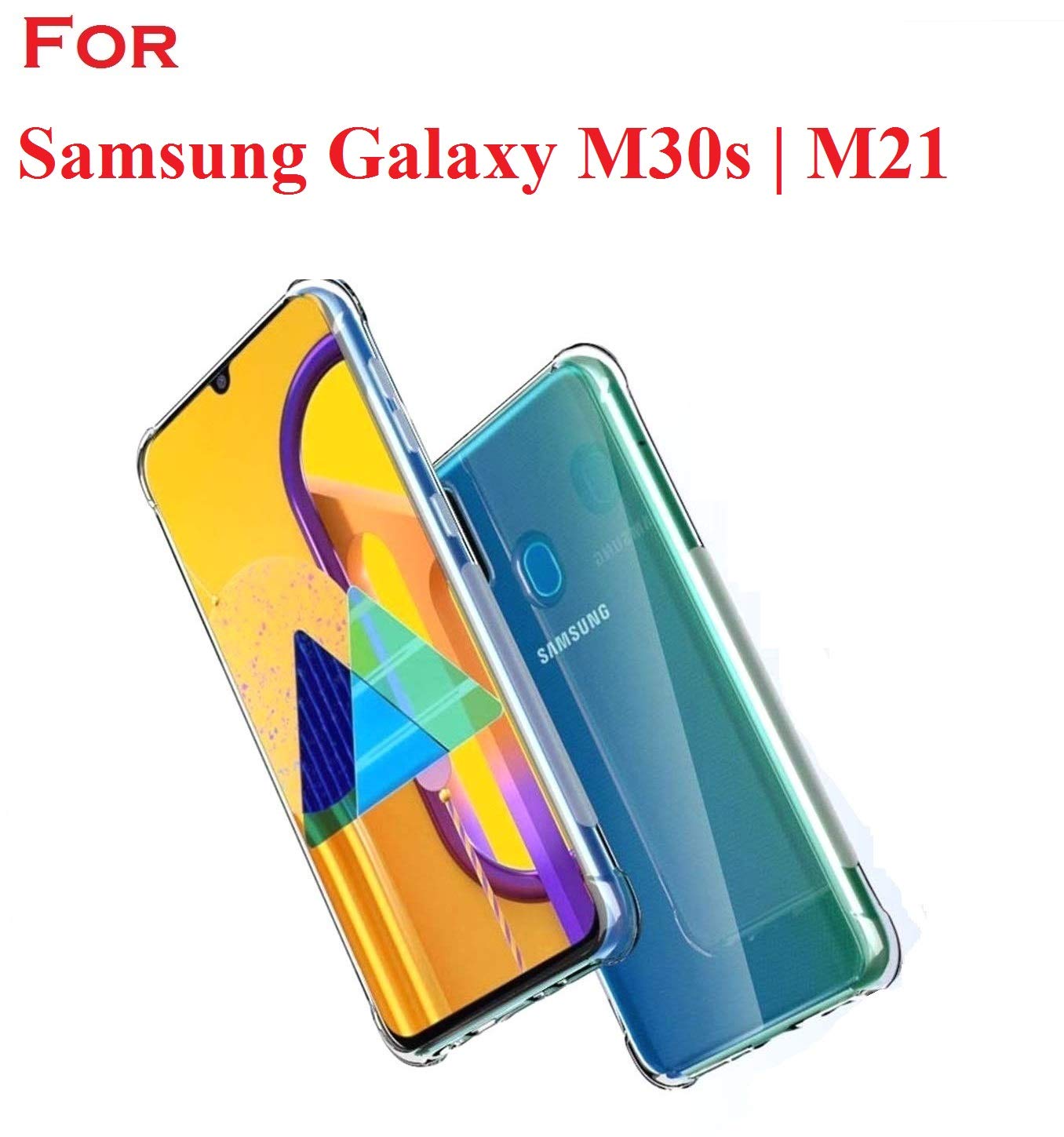 Soft Shockproof Back Case with inbuilt Cushioned Edges Mobile Cover for Samsung Galaxy M21 / M30s Transparent