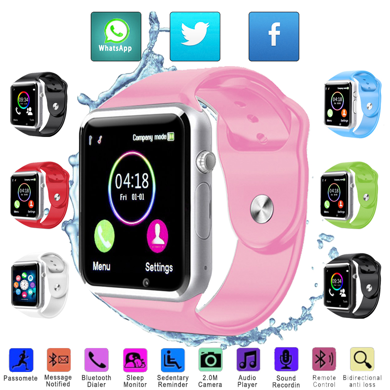 Buy A1 Bluetooth Smartwatch with Camera SIM Card Slot (PINK) Online ...