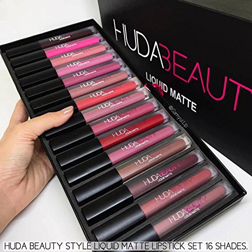 Buy Huda Beauty Liquid Matte Lipstick Lip Gloss Tray (Set Of 16) Online ...