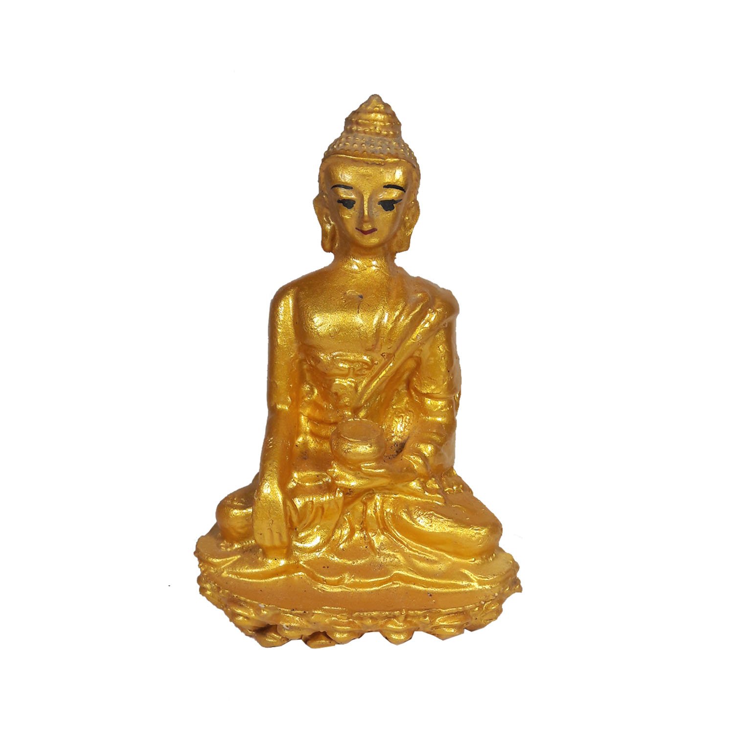 Golden Marble Lord Buddha Statue   5 INCH