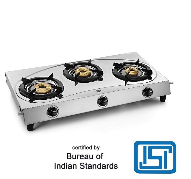 Buy Padmini 3 Burner Stainless Steel Gas Stove CS 304 (ISI Mark) Online