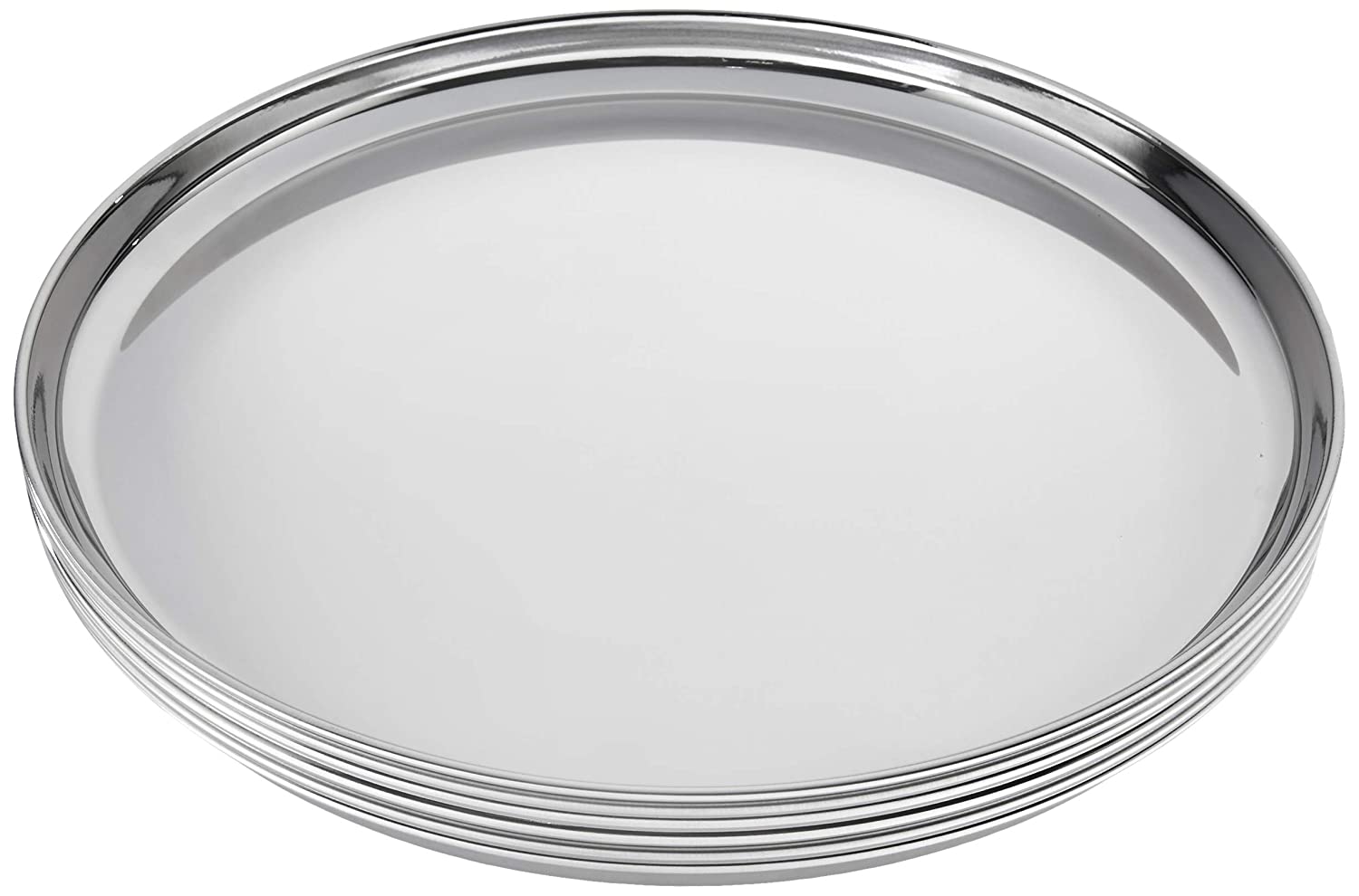 Buy Stainless Steel Dinner Plates, Set of 6 pieces Online ₹1599 from
