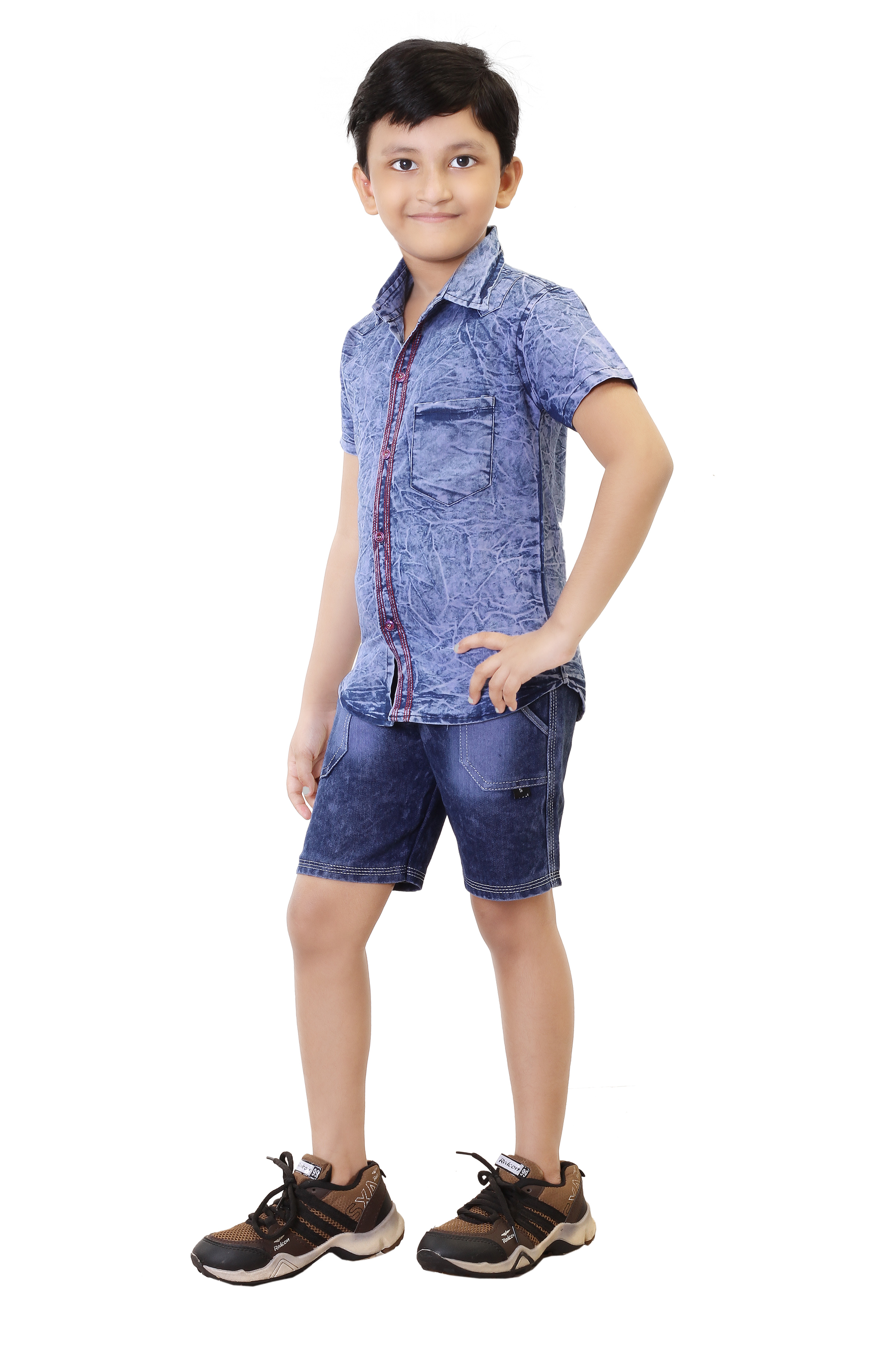 Buy Hizume Boys Denim Half Shirt Half Pant Combo Online @ ₹499 from ...