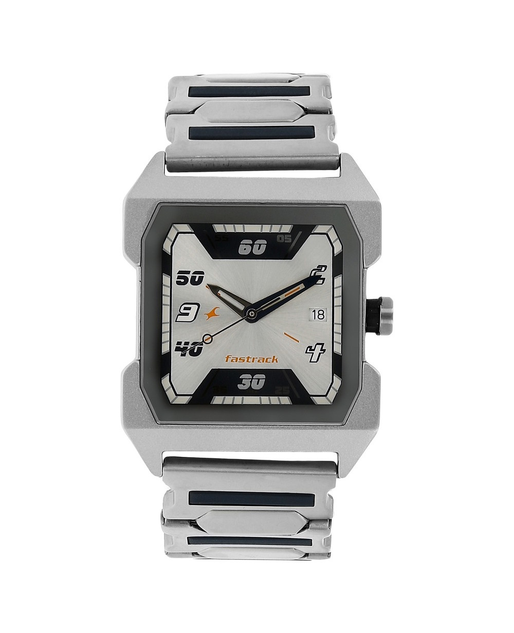 Buy Fastrack Analog Quartz Silver Dial Rectangle Stainless Steel Strap