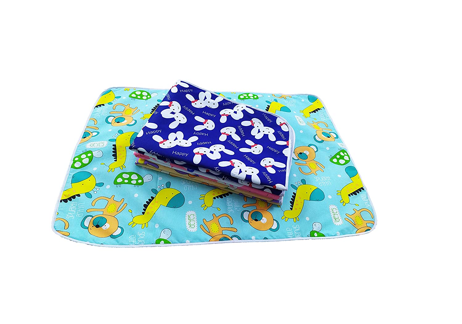 Buy Heights Cotton, Plastic Diaper Changing Mat Pack of 4 (Multicolor ...