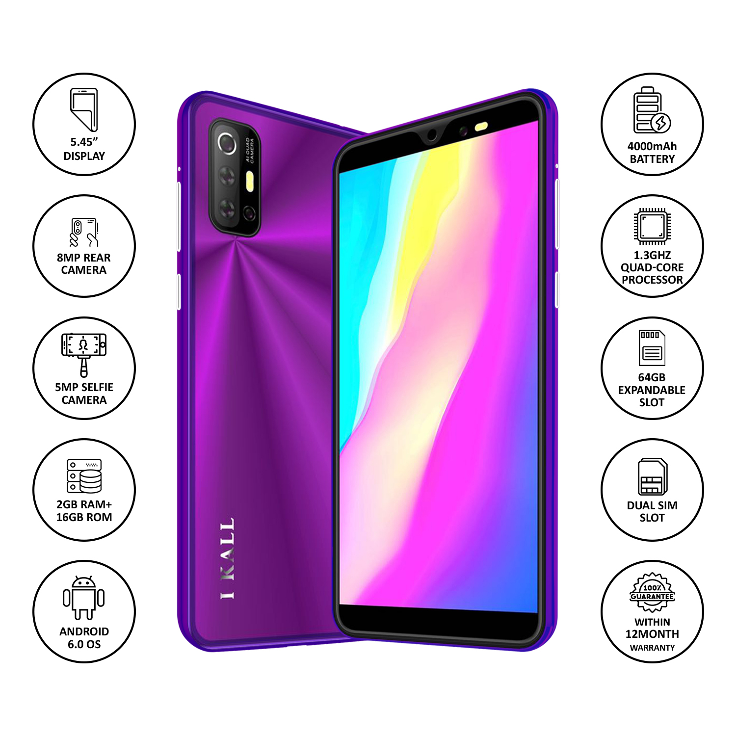 Buy I KALL K325 5.45 Inch Display (2GB, 16GB) Smart Phone Online