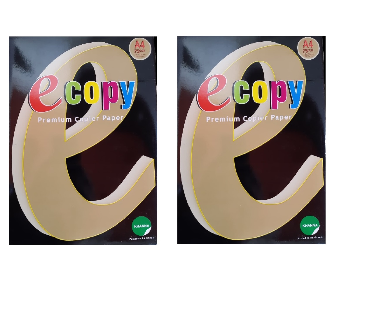 Khanna E Copy 75gsm Premium Quality Copier Paper A4 Size White Set of 2 Packs