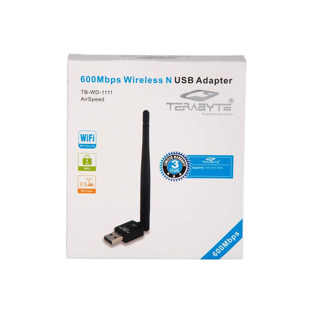 Maasarent 600 Mbps Mini Wireless USB WiFi Receiver Adapter Dongle for PC, Desktop and Laptops External Antenna Black