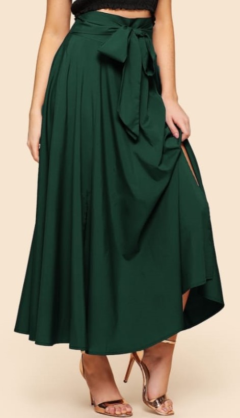 Olive Solid Skirts