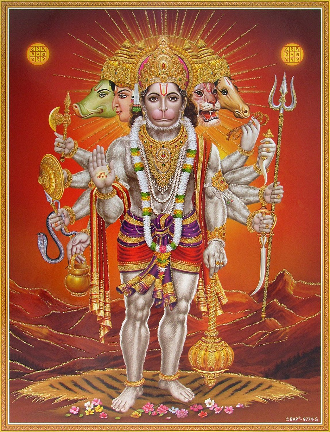 Buy Panchmukhi Hanuman Ji Posters Print On Photographic Paper, Combo ...