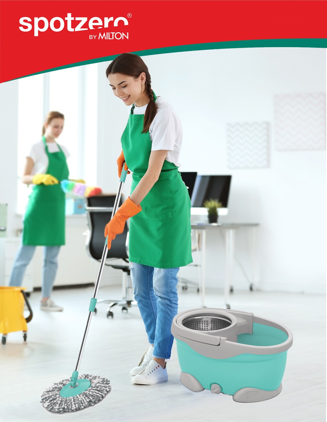 Buy Spotzero by Milton Swift Mop / Bucket Mop With Four Wheels