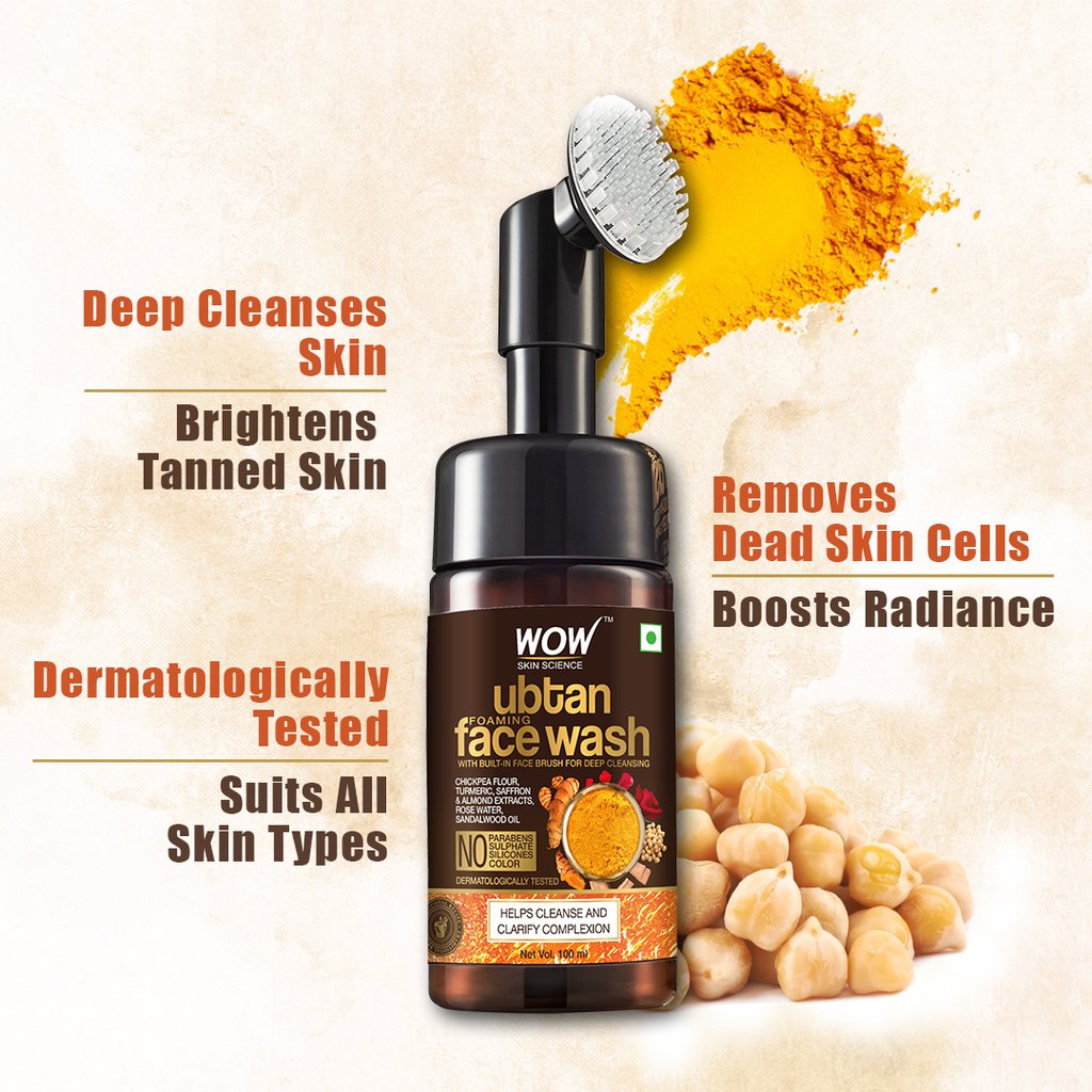 Buy WOW Skin Science Ubtan Foaming Face Wash With BuiltIn Face Brush