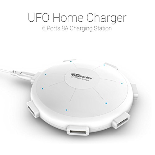 Portronics POR 343 UFO 6 Ports 8A Home USB Cable Charging Station White