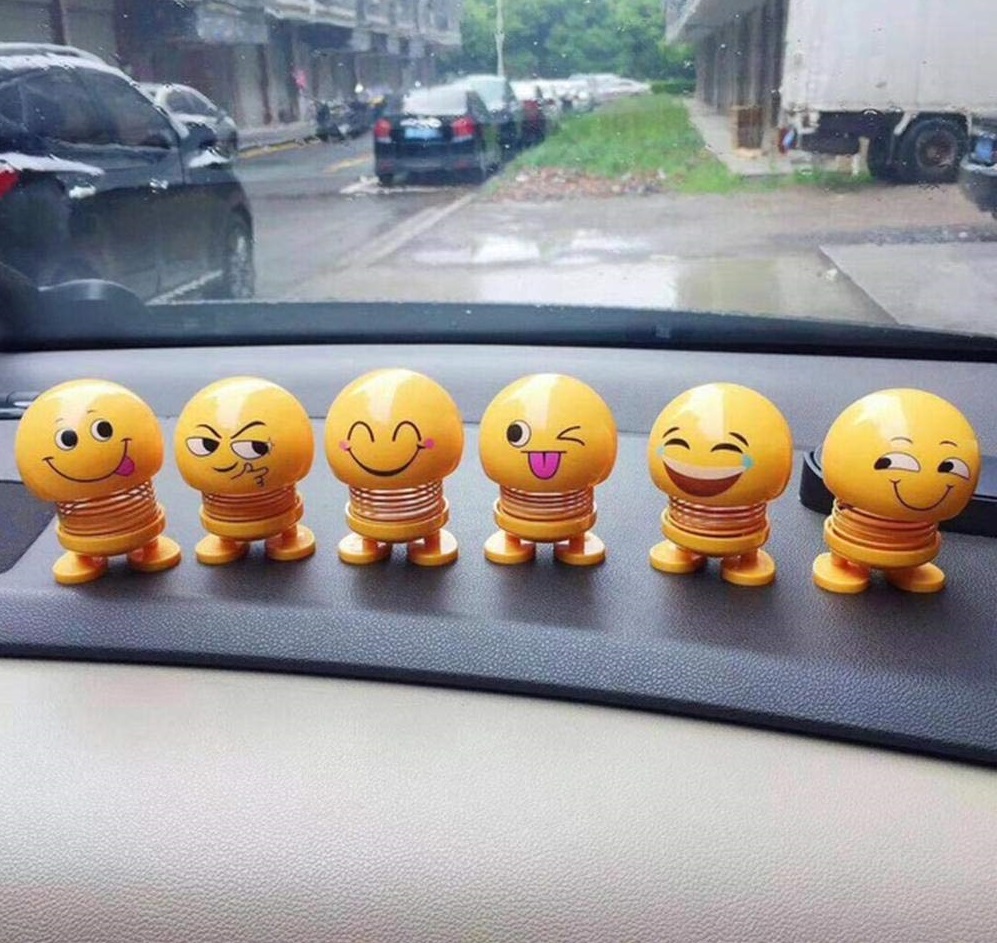Buy Lazywindow Smiley Spring Doll, Cute Emoji Bobble Head Funny Car