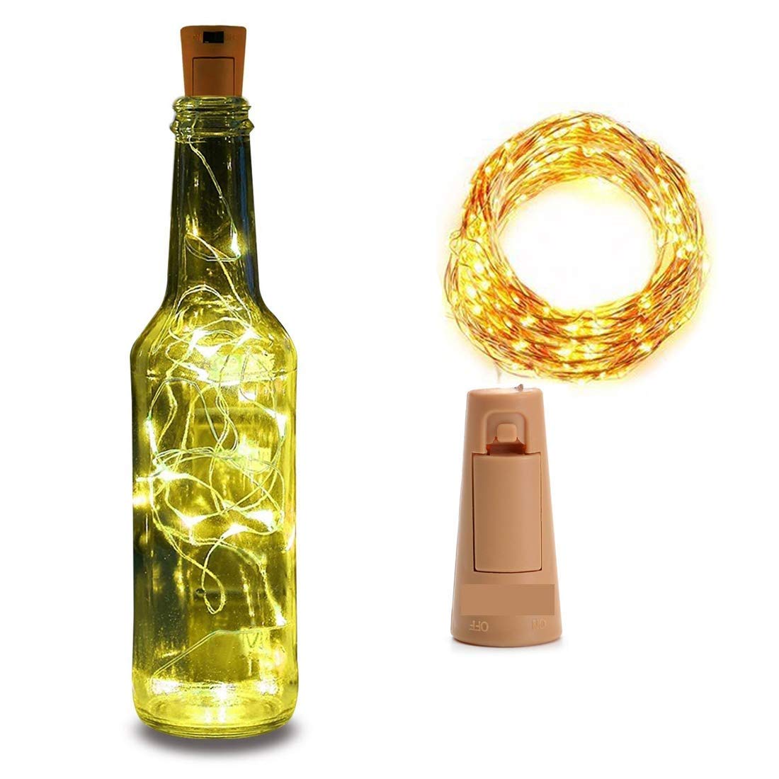 Buy Neyssa 20 LED Wine Bottle Cork Copper Wire String Lights, 2M/7.2FT