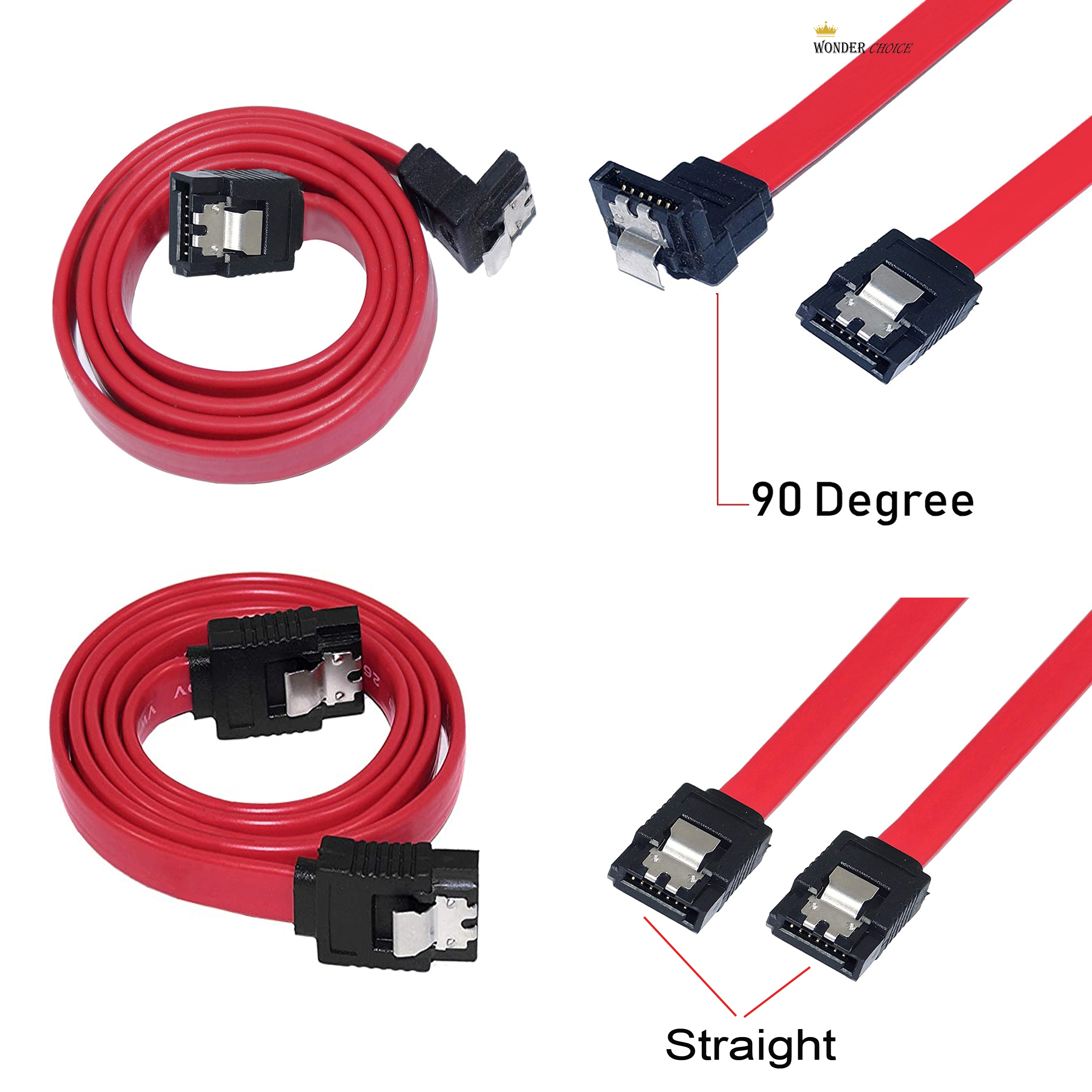 Buy 2 Pack SATA Cable Computer Hard Disk Accessories HDD/SSD CDDVD