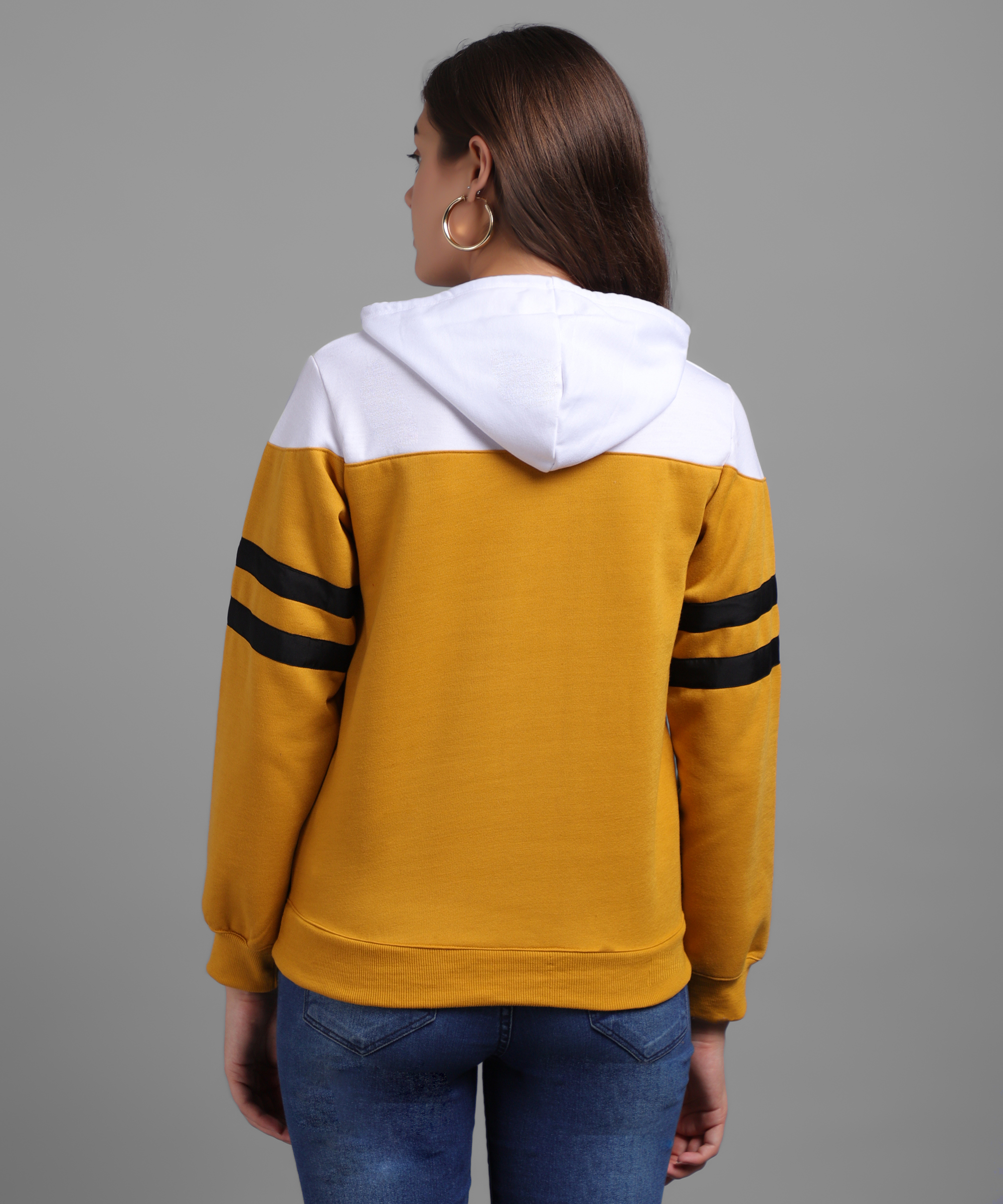 Buy Raabta RWS-WNTR004 Mustard Sweatshirt With White Yoke And Sleeve ...