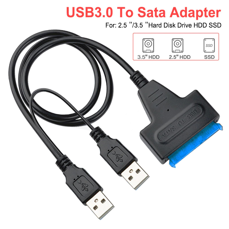 USB 3.0 to SATA III Adapter Cable with UASP SATA to USB Converter for 3.5 / 2.5 inch Hard Drives Disk HDD and SSD