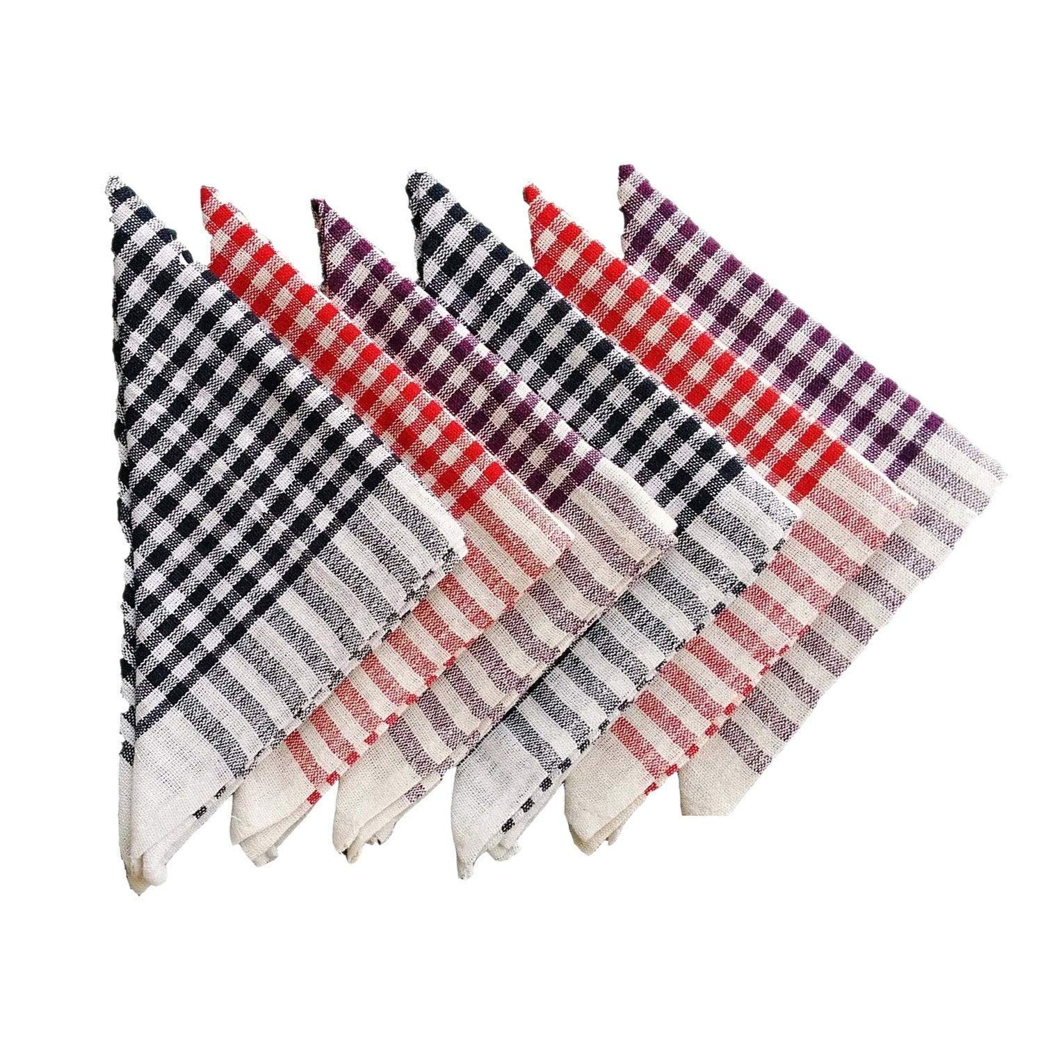 Buy Pack of 6 Multicolor Cotton Cleaning Dusting Cloth Table Napkin