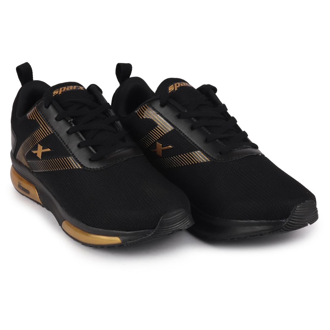 Buy Sparx Men's Black/Gold Sports Lace Up Running Shoes Online ₹1769