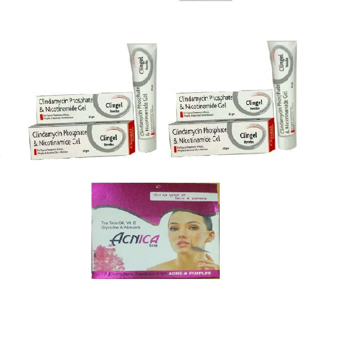 Buy Clingel Cream for topical treatment of Acne, Pimples Cream 2+1