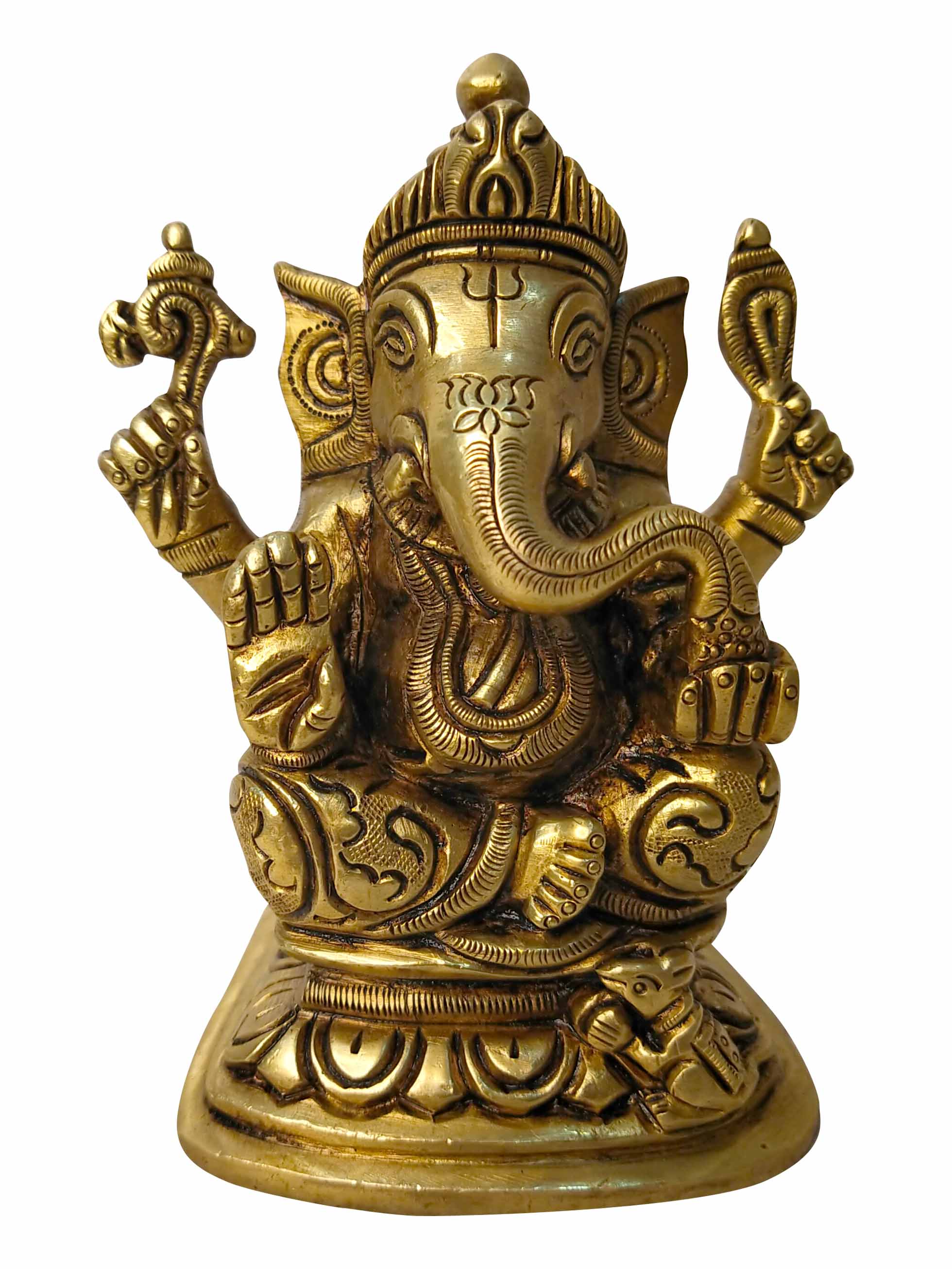 Buy Brass Ganpati Bappa Home Ganpati Bappa Online @ ₹2750 from ShopClues