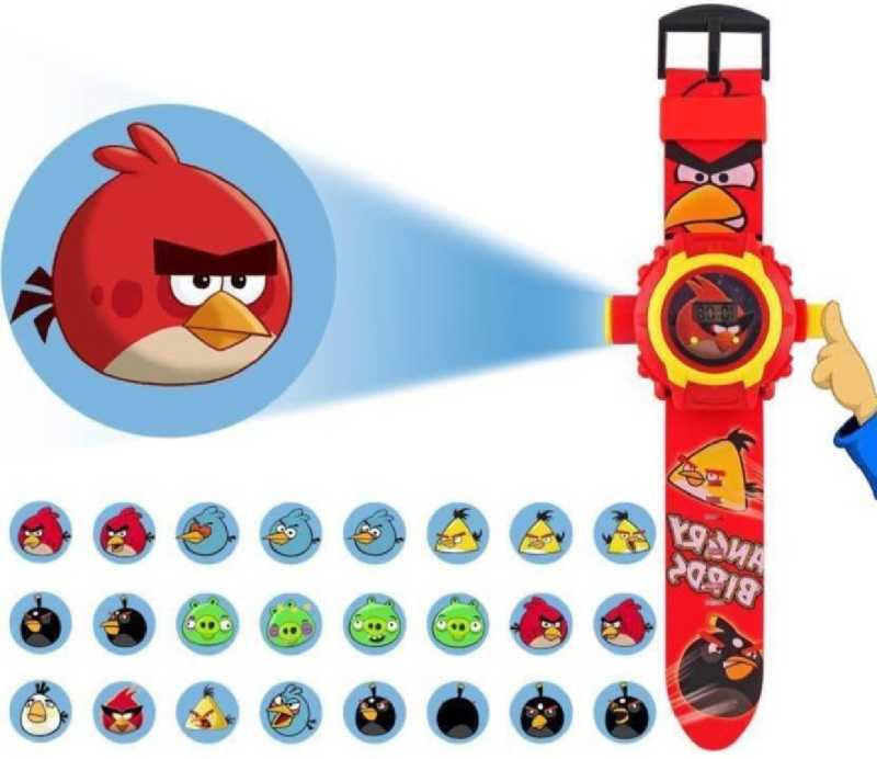 Angry Birds Projector Watch Automatic Digital Display Light 24 Images angry birds Wrist watch for Kids Boys girls toy