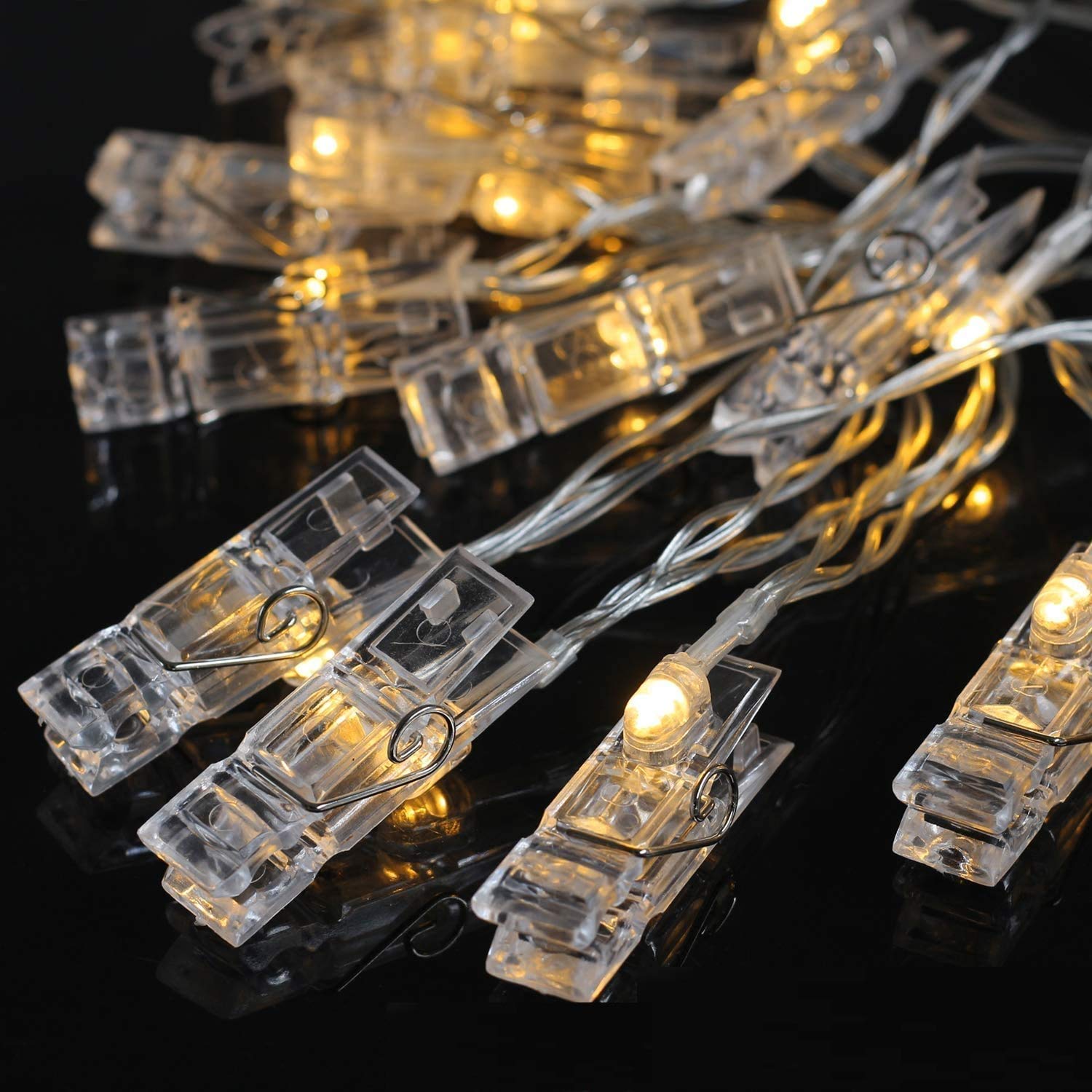 Buy 16 LED Photo Clip String Lights for Hanging Photos Cards Memos for ...