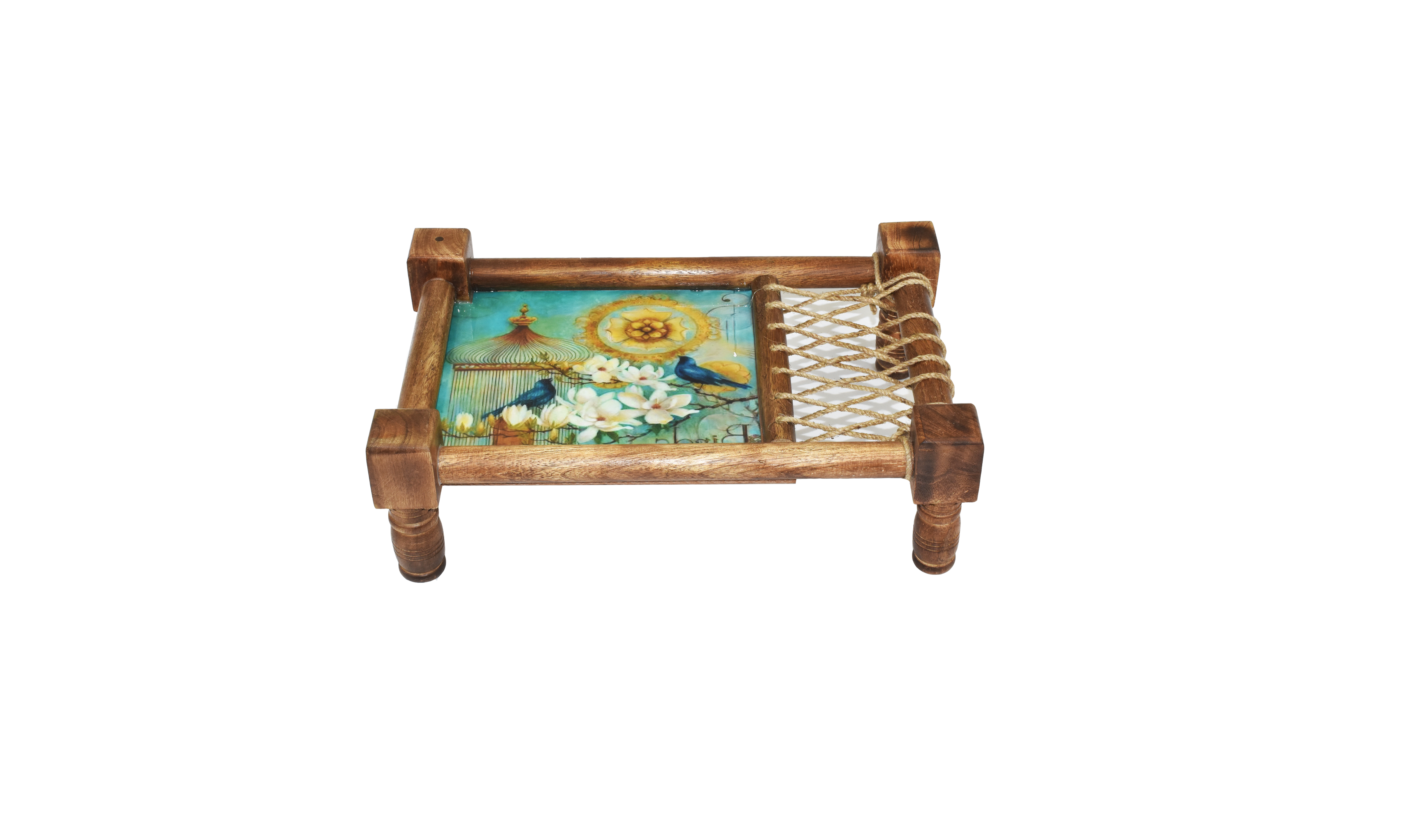 Buy Tailos Wooden Khaat Platter Handcrafted Mango Wood, Serving
