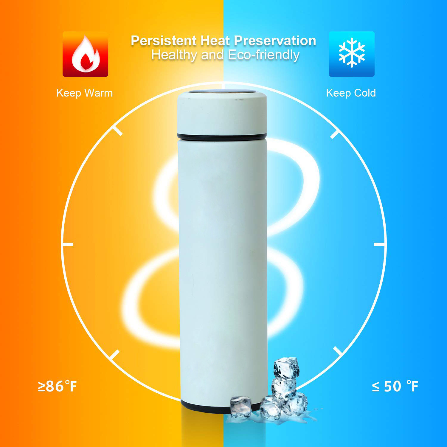 Buy HBNS Smart Flasks Vacuum Stainless Steel Water Thermal Bottle LED ...